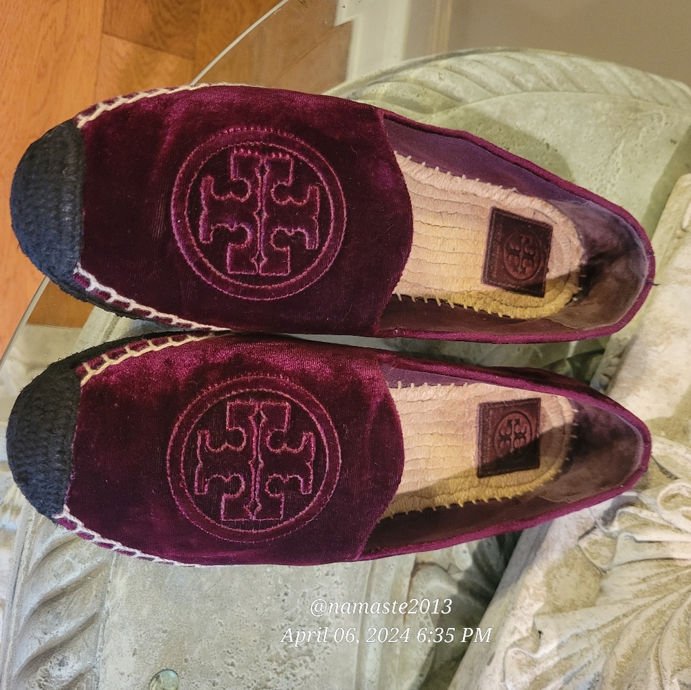 Tory Vurch Velvet Logo Espidrilles Platform Designer Summer Beach Shoes   #751 - Picture 4 of 15